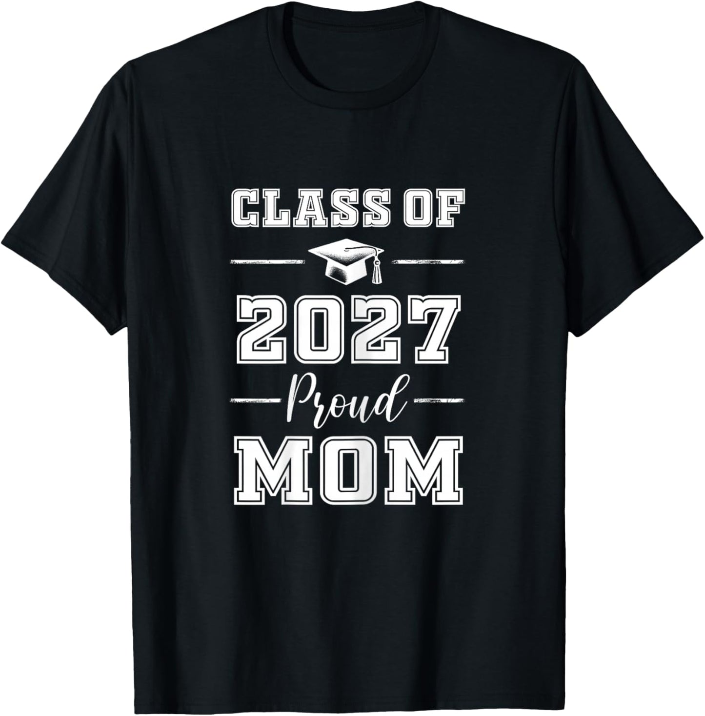 Senior Mom 2027 Proud Mom Class of 2027 Mom of 2027 Graduate T-Shirt - T-Shirt | Black