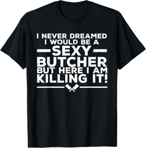 Funny Butcher Art Women Butchery Meat Cutter Butcher T-Shirt - T-Shirt | Black