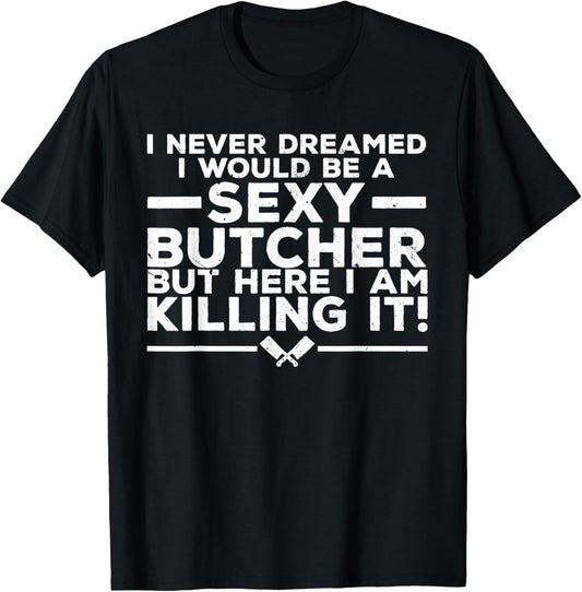 Funny Butcher Art Women Butchery Meat Cutter Butcher T-Shirt - T-Shirt | Black