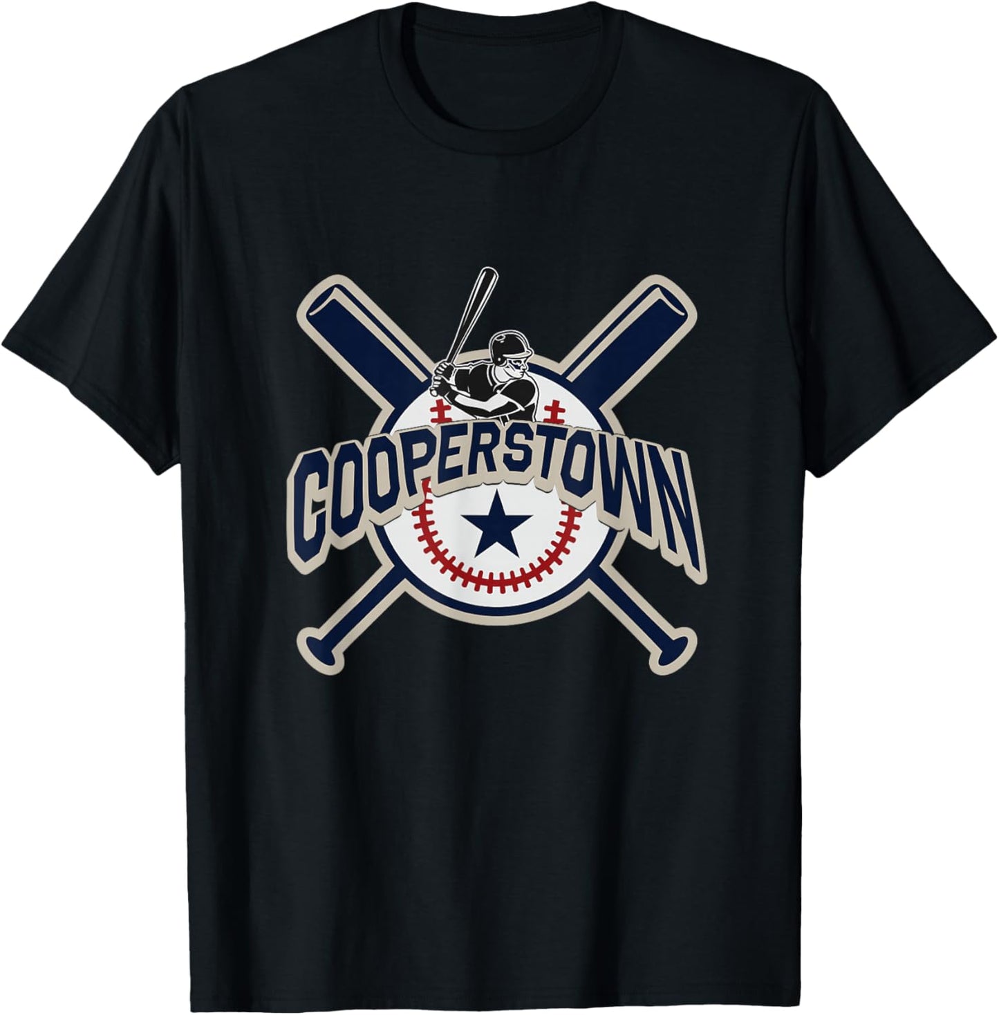 Cooperstown New York Family Holiday Baseball Game T-Shirt - T-Shirt | Black