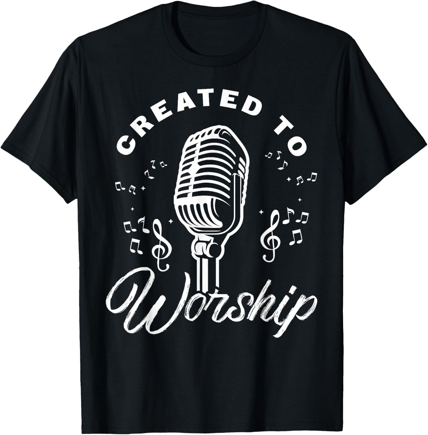 Created To Worship Gift Design For Christian God Fans T-Shirt - T-Shirt | Black