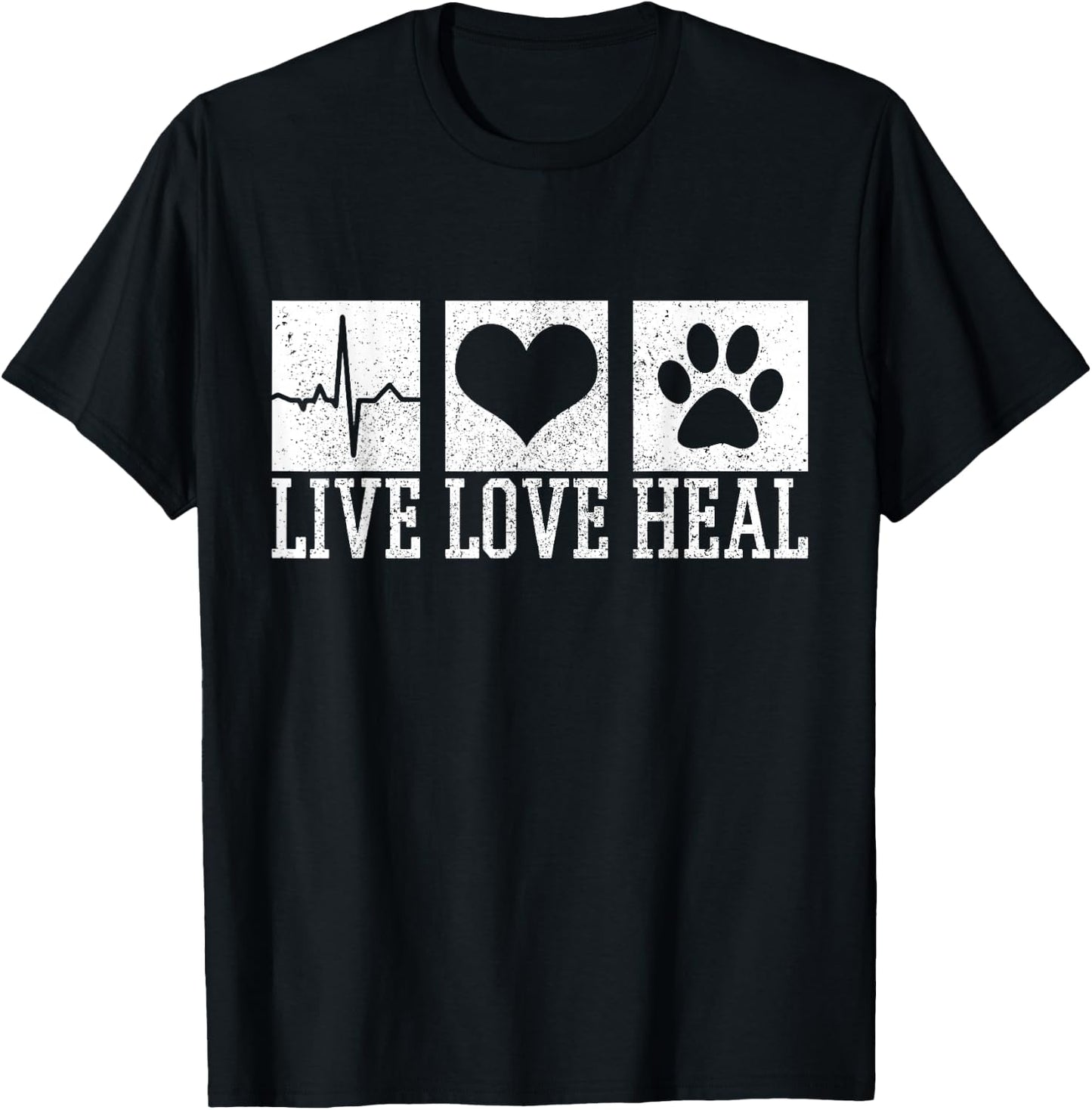 Vet Tech Live Love Heal Veterinary Dog Storage T-Shirt - T-Shirt | Black