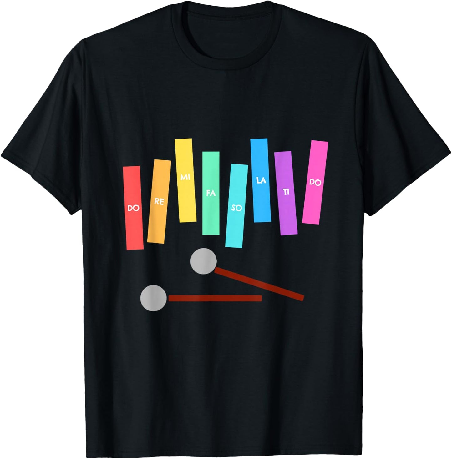 Rainbow Music Xylophone T-Shirt - T-Shirt | Black