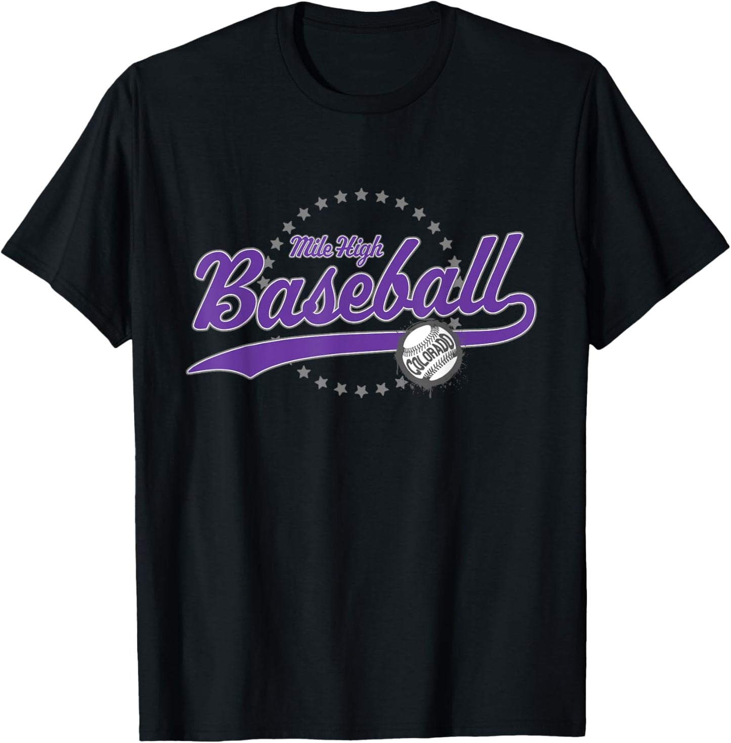 Colorado Baseball Fan - Mile High Baseball T-Shirt - T-Shirt | Black