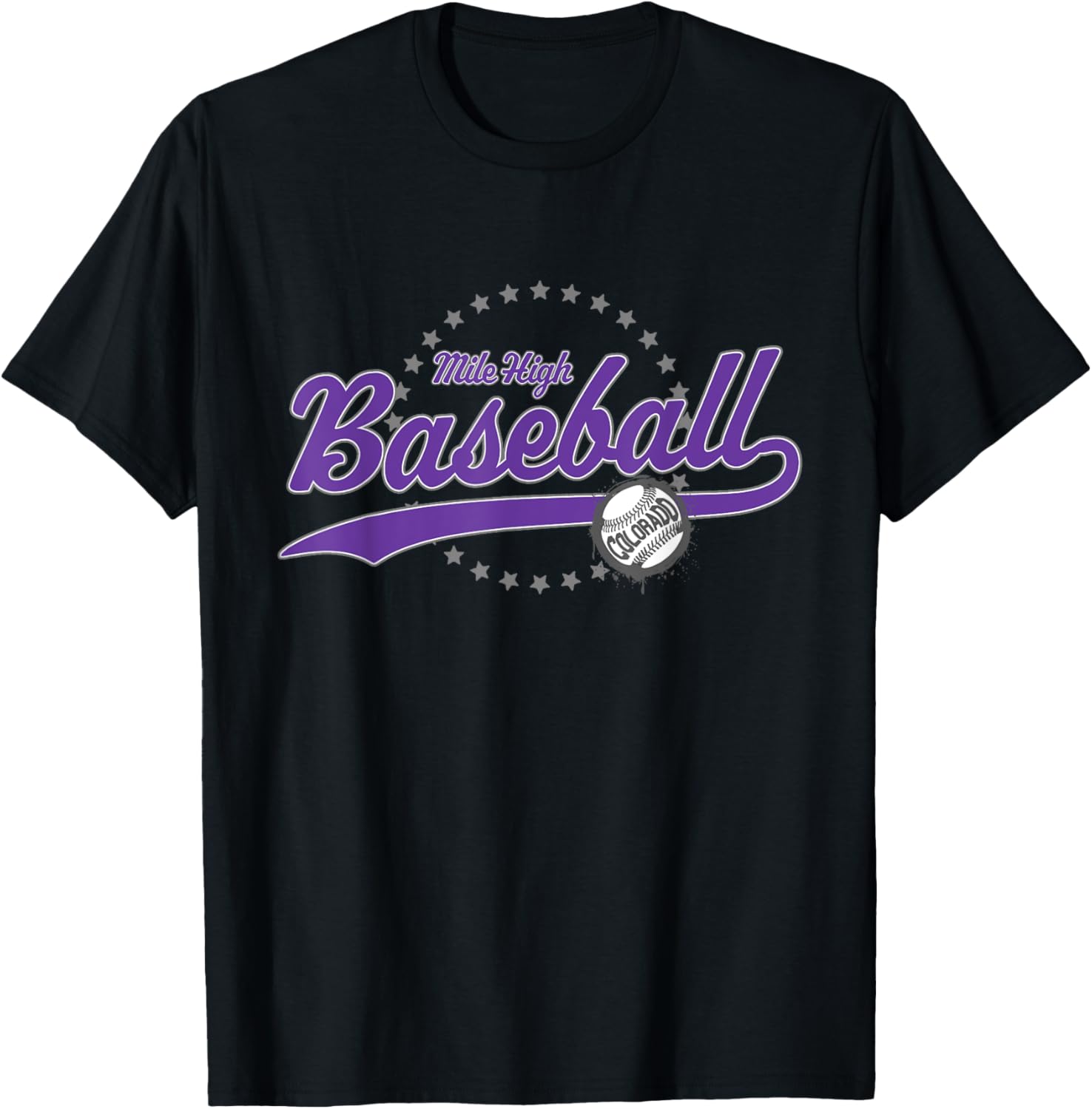 Colorado Baseball Fan - Mile High Baseball T-Shirt - T-Shirt | Black