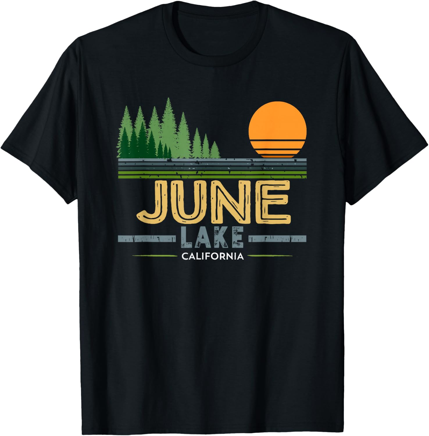 Vintage June Lake California T-Shirt - T-Shirt | Black