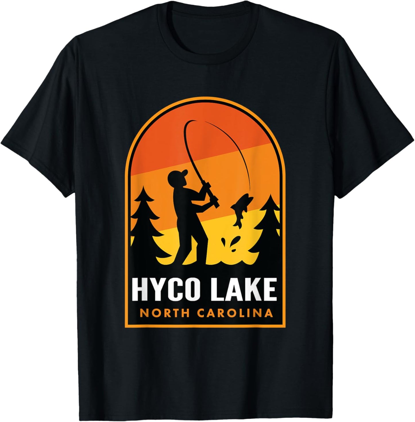 Hyco Lake North Carolina Fishing T-Shirt - T-Shirt | Black