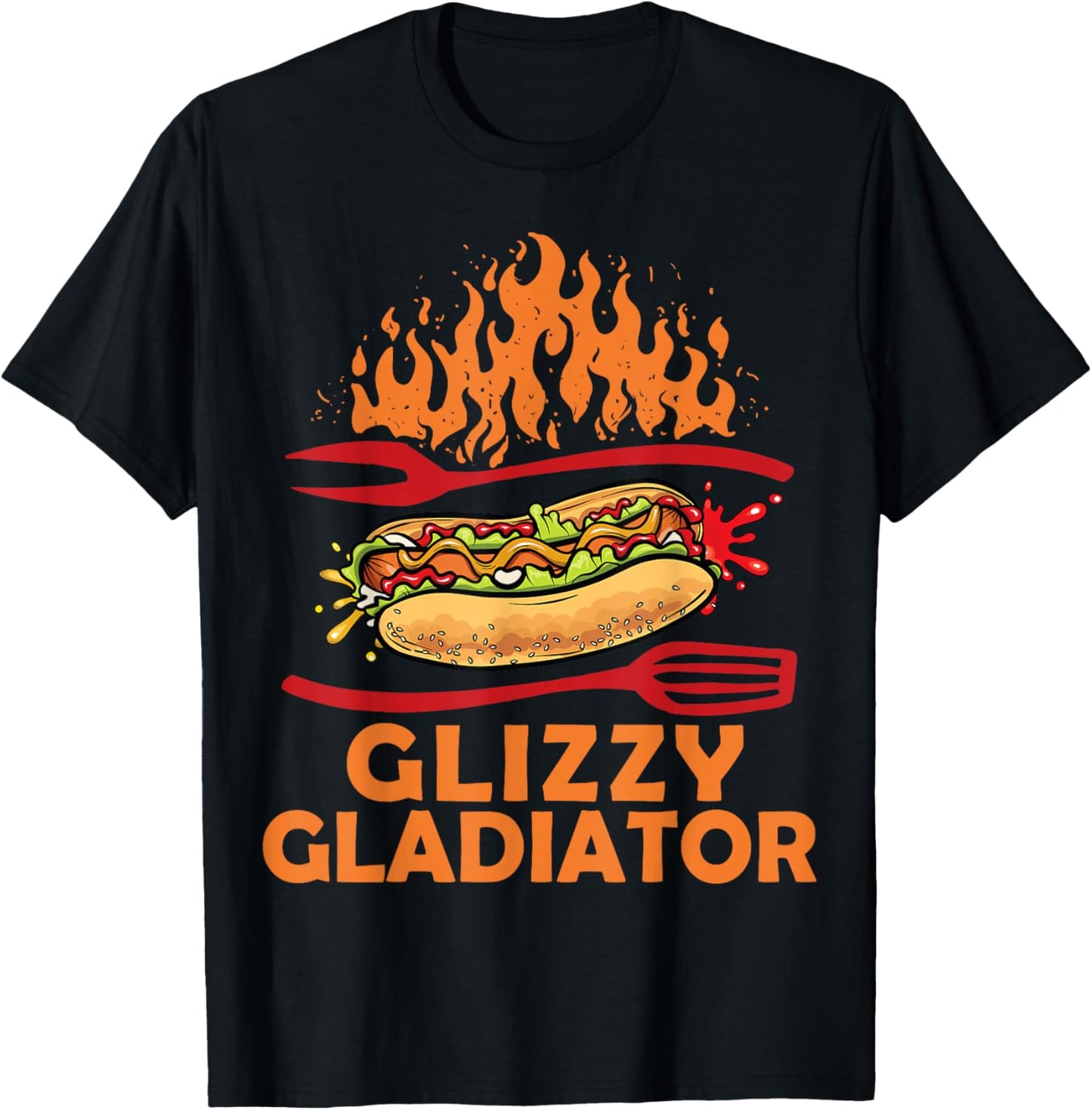 Glizzy Gladiator Funny Women BBQ T-Shirt - T-Shirt | Black