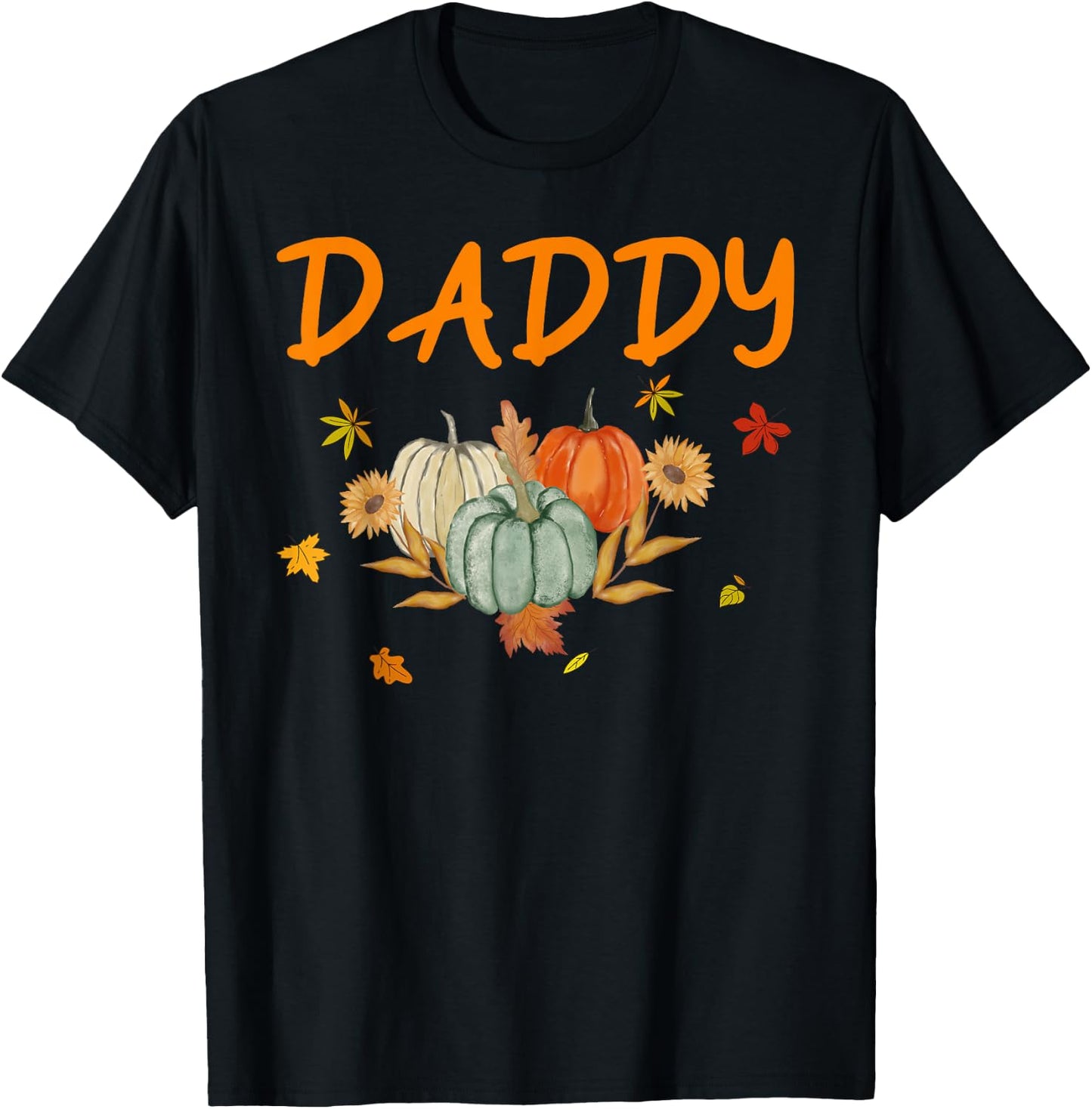 Daddy Birthday Pumpkin 1st Birthday Matching Family Party T-Shirt - T-Shirt | Black