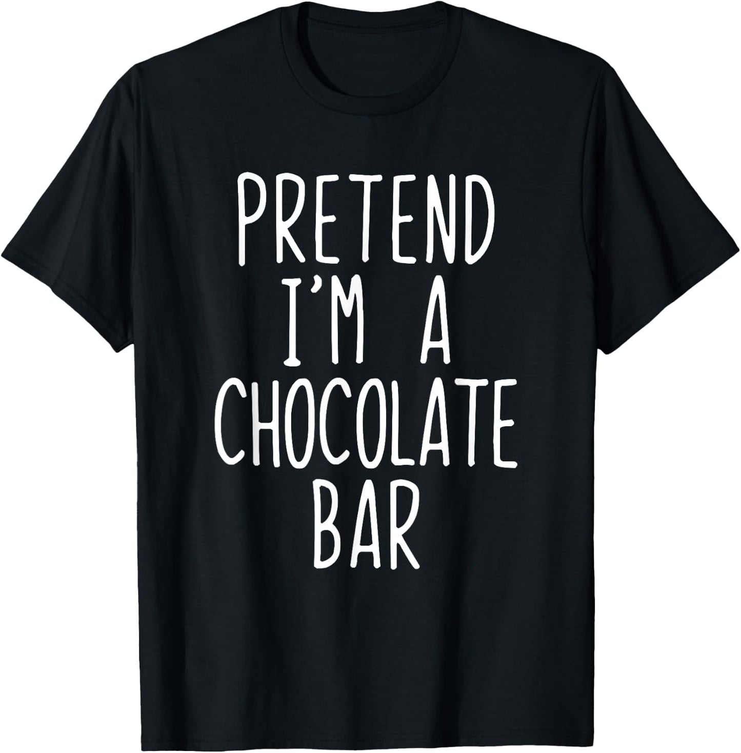Pretend Im A Chocolate Bar Costume Halloween Lazy Adult Kids T-Shirt - T-Shirt | Black
