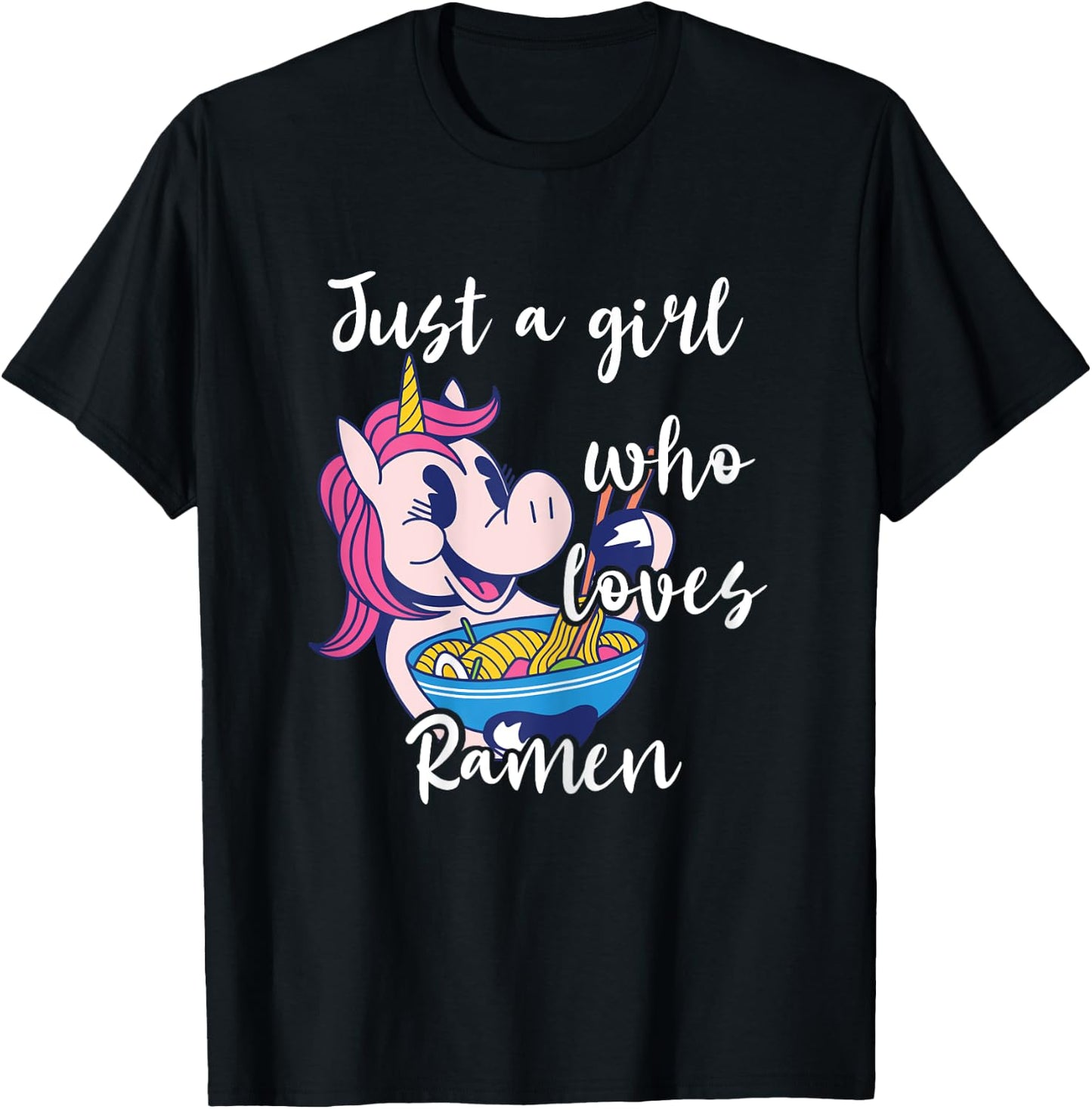 Ramen Unicorn Japanese Noodle Unicorn Manga Anime Soup T-Shirt - T-Shirt | Black