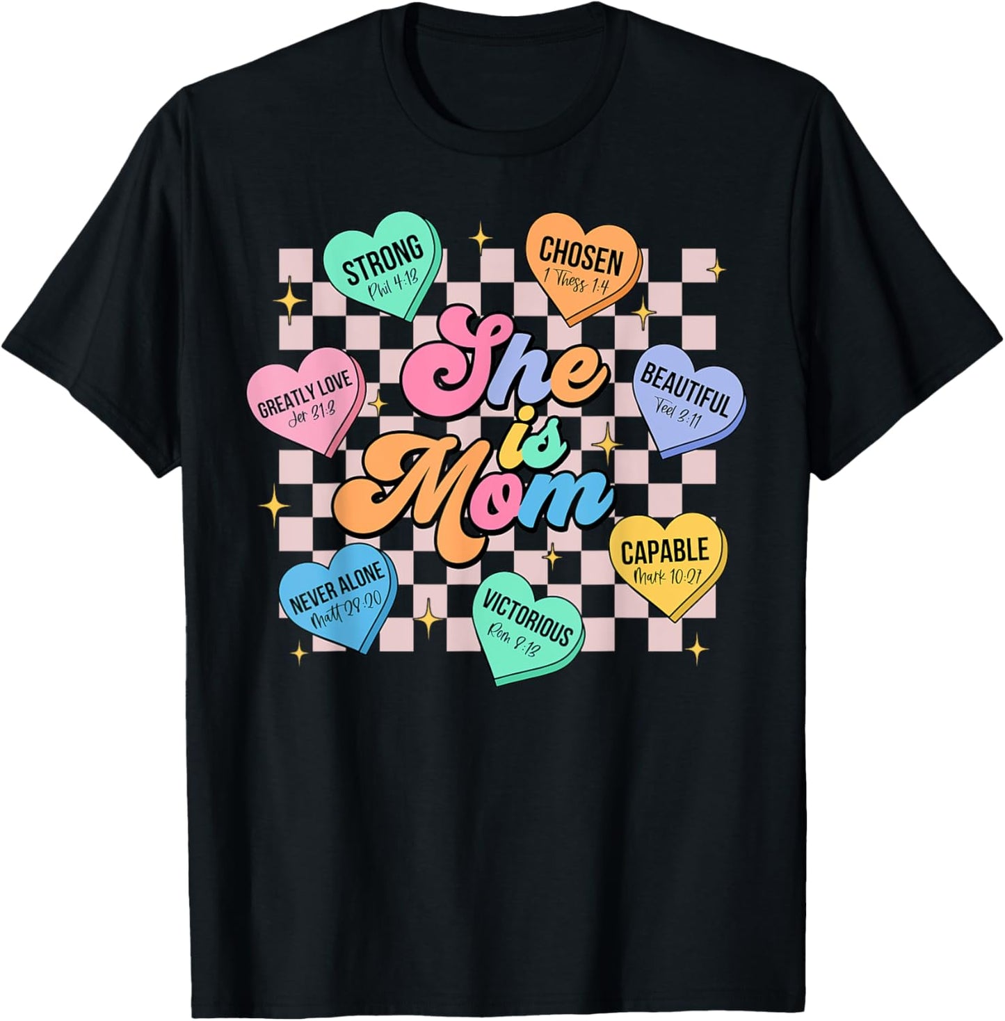 She Is Mom Christian Bible Verse Religious Mother's Day T-Shirt - T-Shirt | Black