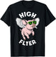 420 Marijuana Funny Pig Lover High Flyer Stoner Weed Pot T-Shirt - T-Shirt | Black