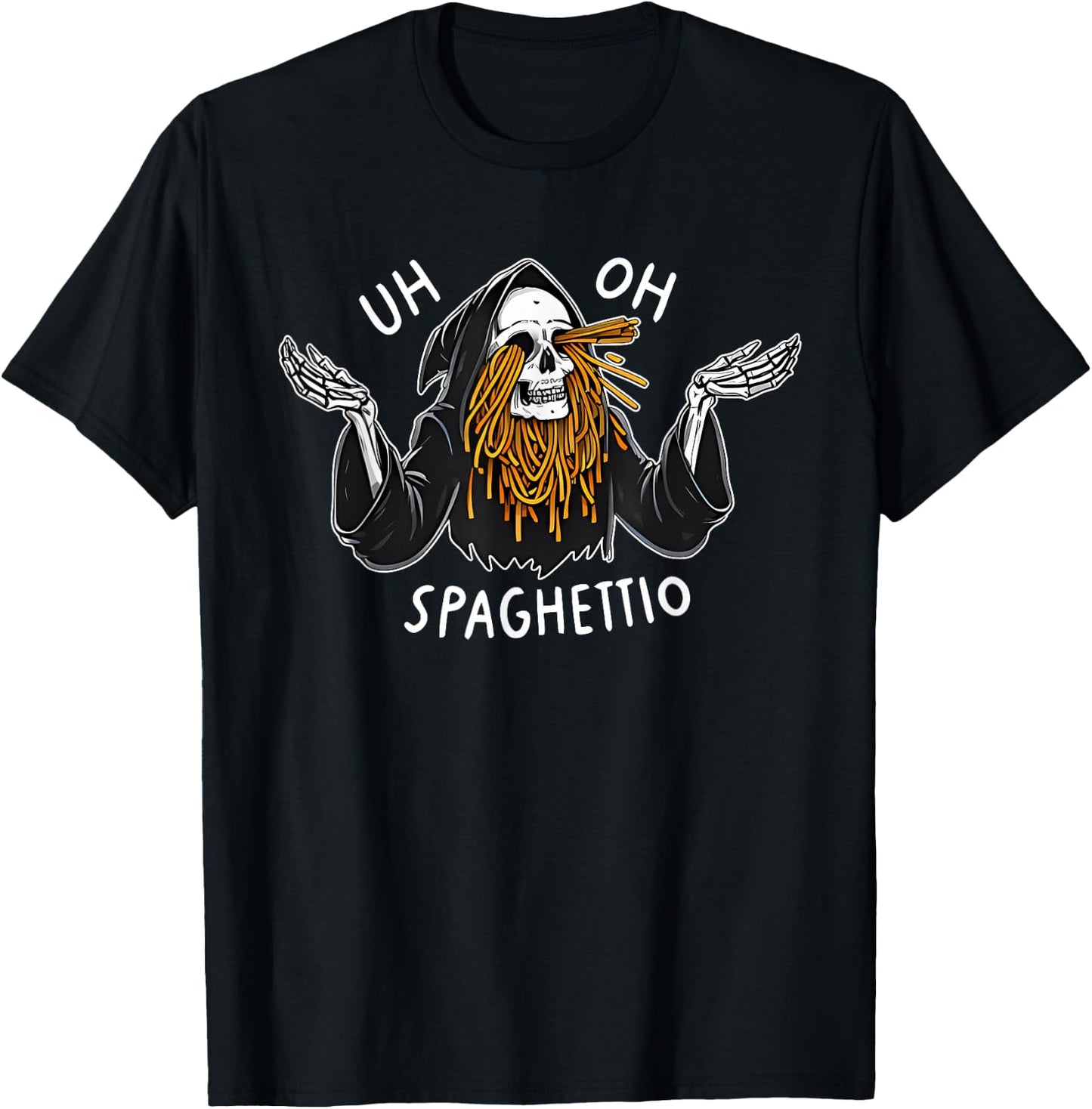 Uh Oh Spaghettio Halloween - -Adults, Black, Small, Short Sleeve, , Halloween novelty T-Shirt - T-Shirt | Black