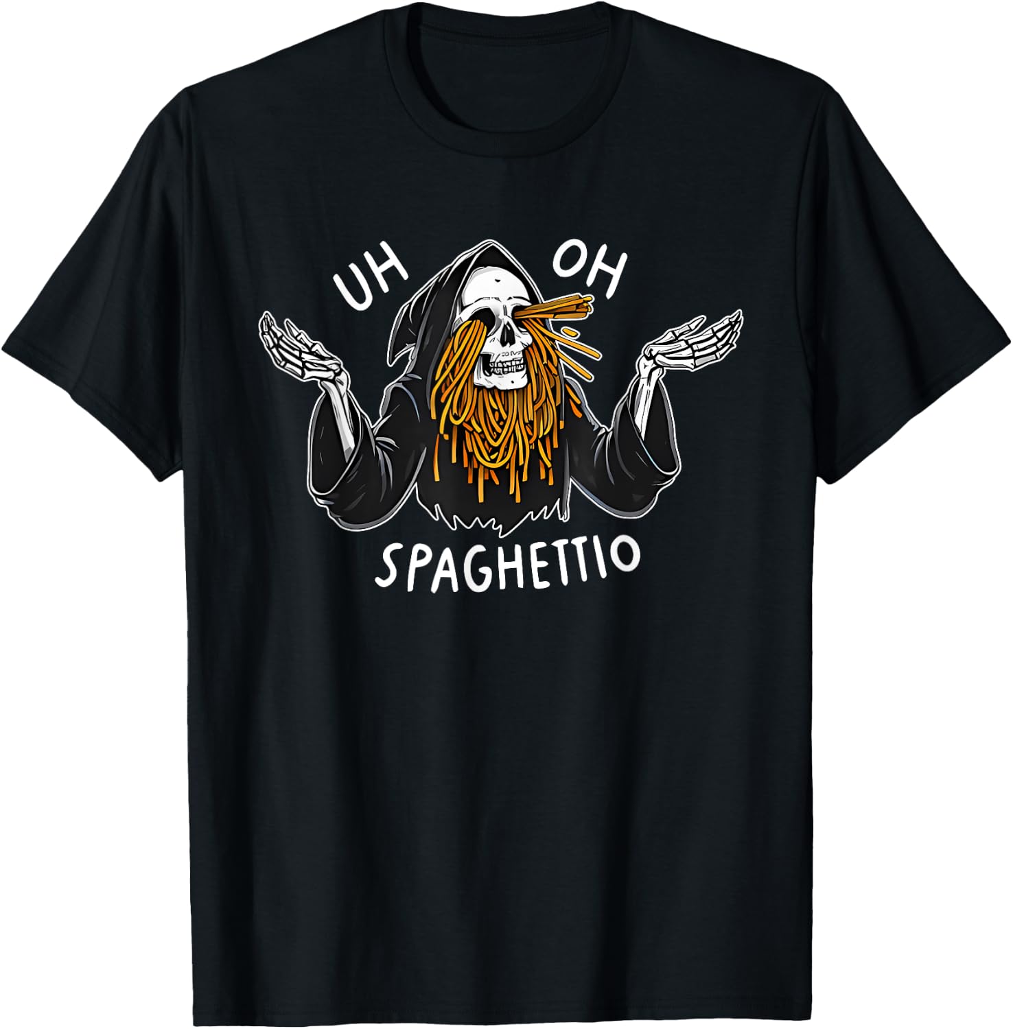 Uh Oh Spaghettio Halloween - -Adults, Black, Small, Short Sleeve, , Halloween novelty T-Shirt - T-Shirt | Black