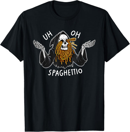 Uh Oh Spaghettio Halloween - -Adults, Black, Small, Short Sleeve, , Halloween novelty