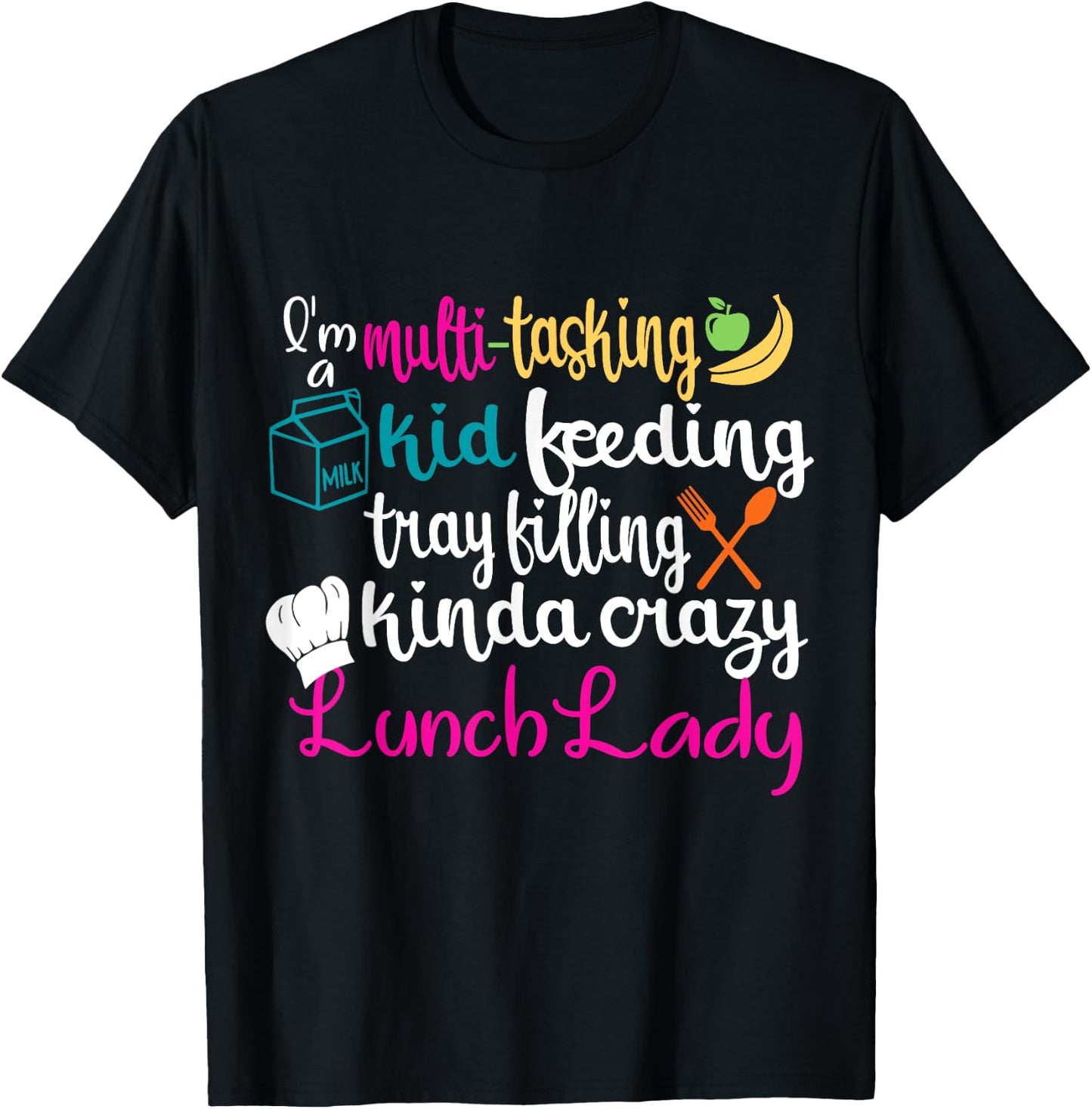 Lunch Lady Multitasking Cafeteria Worker Appreciation Squad T-Shirt - T-Shirt | Black