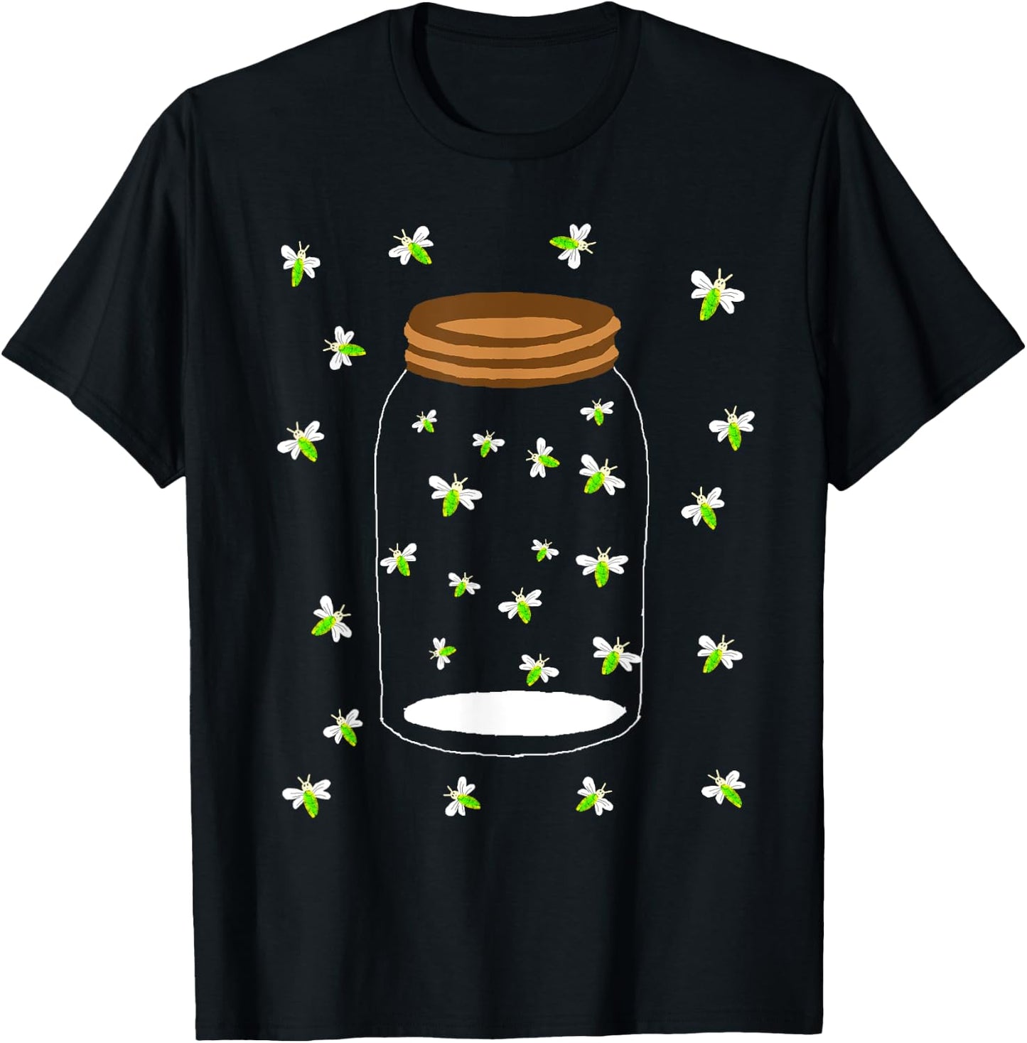 Fireflies Bugs in A Jar Firefly Lightning Insects T-Shirt - T-Shirt | Black