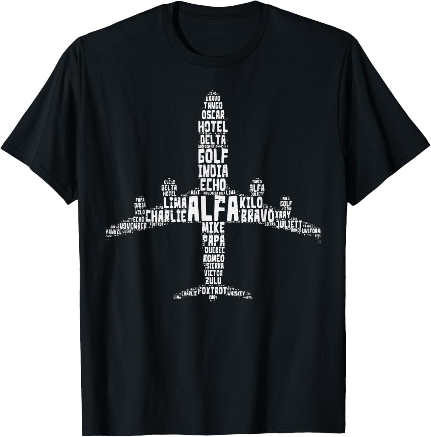 Pilot Airplane Phonetic Alphabet Aviation Men Women Kids Boy T-Shirt - T-Shirt | Black