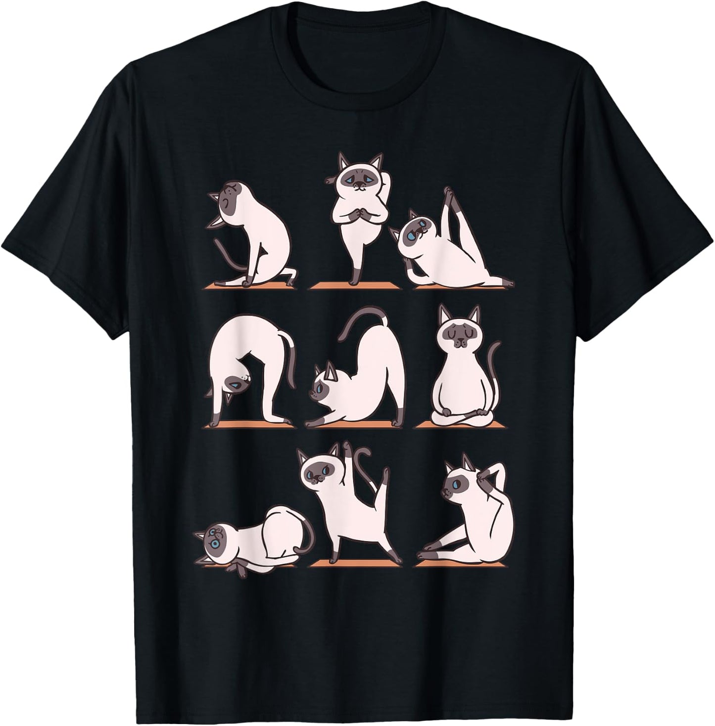 Siamese Cat Yoga T-Shirt - T-Shirt | Black
