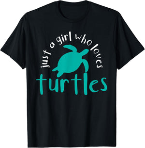 Turtle For Girls Who Love Turtles Gift Diving Present T-Shirt - T-Shirt | Black
