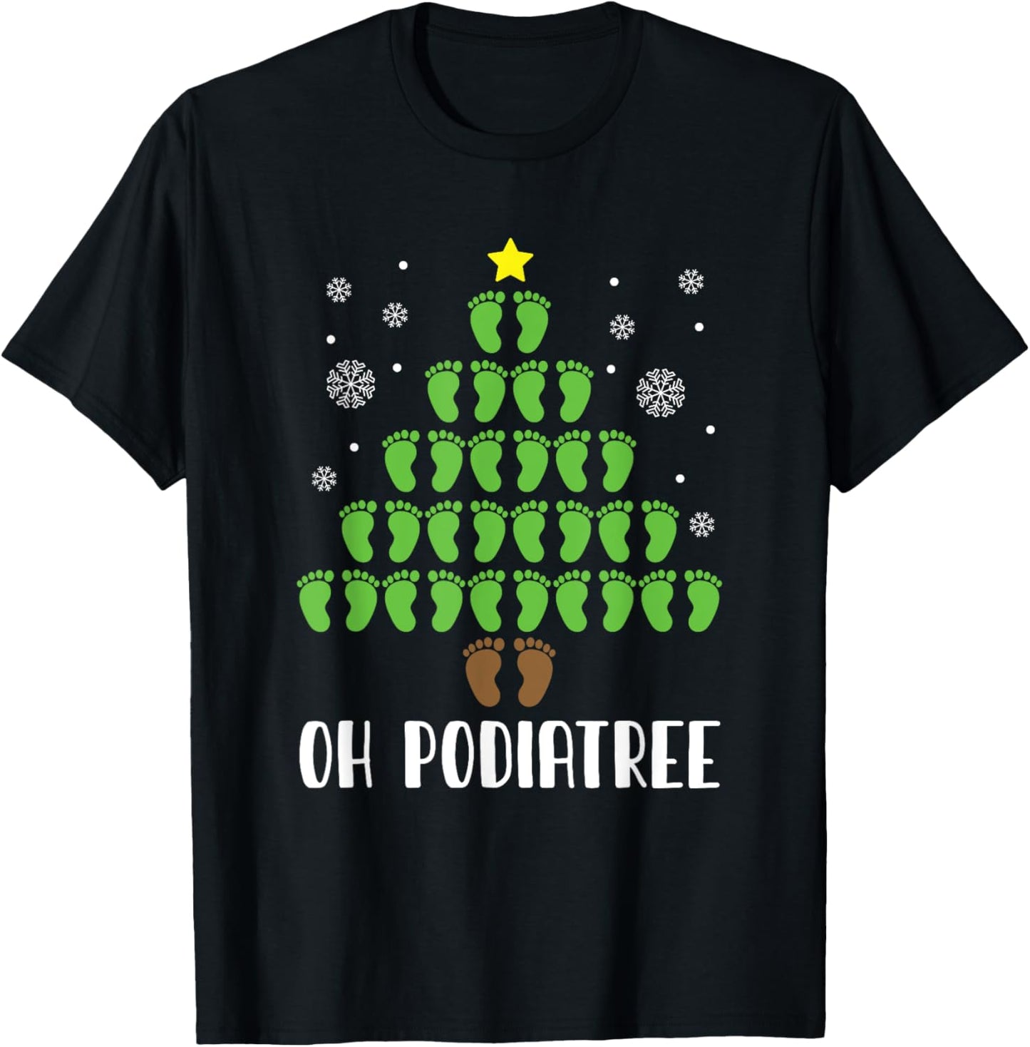 Oh Podiatree Chiropodist Podiatrist Funny Christmas Podiatry T-Shirt - T-Shirt | Black