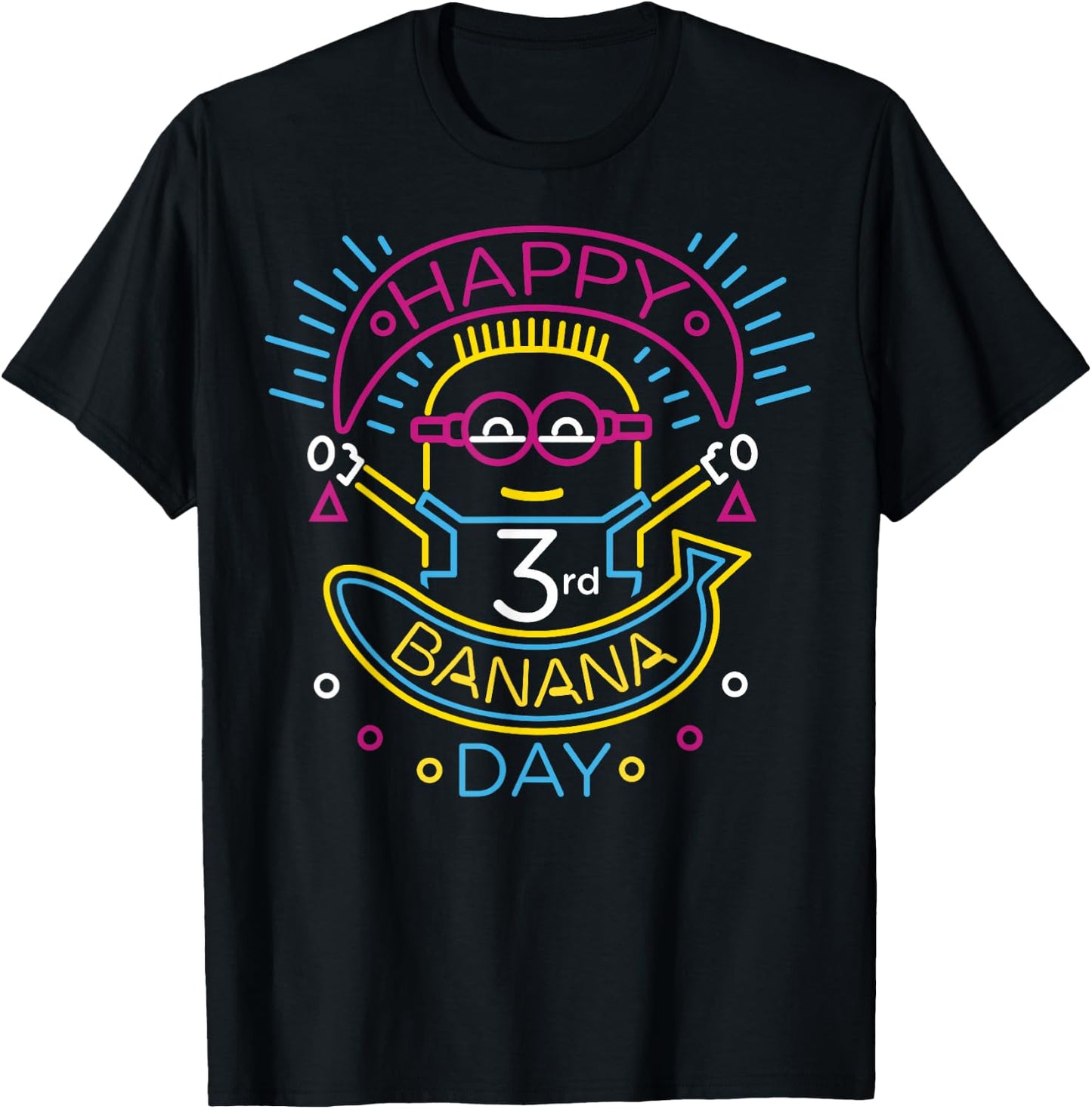 Despicable Me Minions Happy 3rd Banana Day T-Shirt - T-Shirt | Black