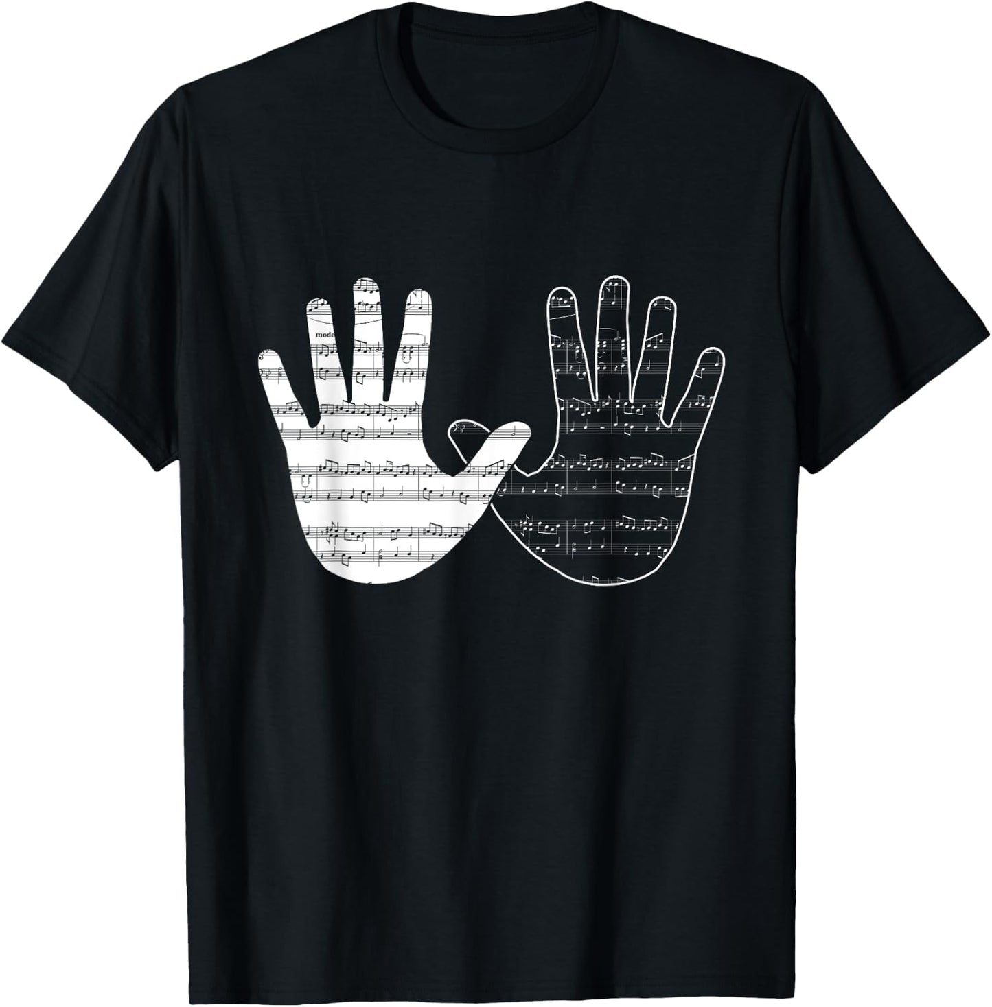 Music Musical Player Hands Piano Pianist Gift T-Shirt - T-Shirt | Black