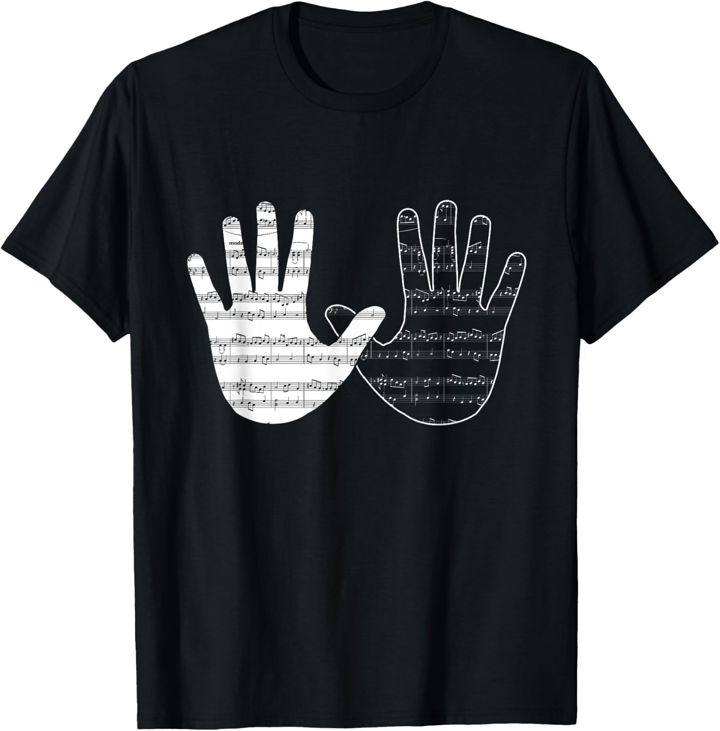 Music Musical Player Hands Piano Pianist Gift T-Shirt - T-Shirt | Black