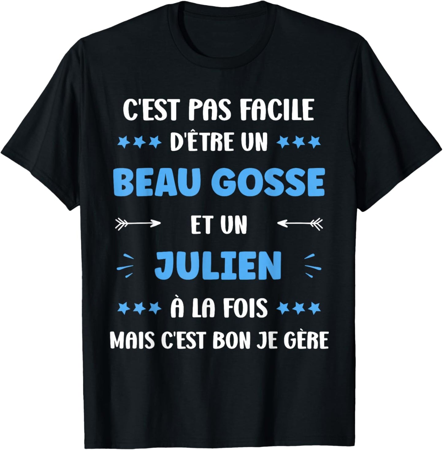 Beau gosse Super Julien Boys Humour Name Julien , Black, S T-Shirt - T-Shirt | Black