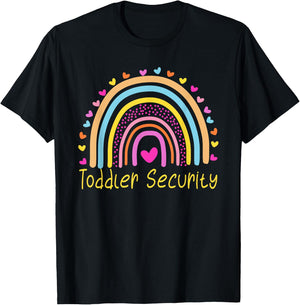 Toddler Security Daycare Provider Teacher Rainbow T-Shirt - T-Shirt | Black