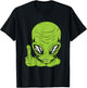 Funny Angry Alien Head Flipping the Bird Middle Finger T-Shirt - T-Shirt | Black