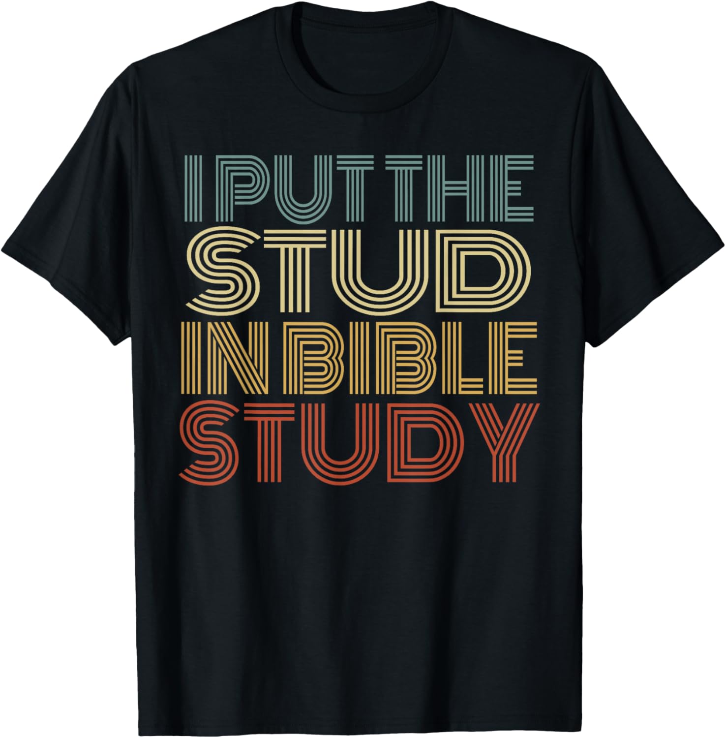 I Put The Stud In Bible Study Vintage Christian Religious T-Shirt - T-Shirt | Black