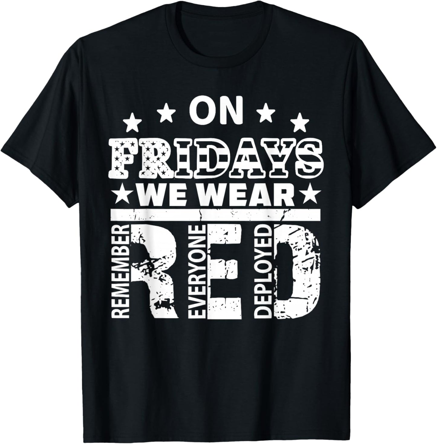 On Friday We Wear Red Military Supportive American Flag Men T-Shirt - T-Shirt | Black