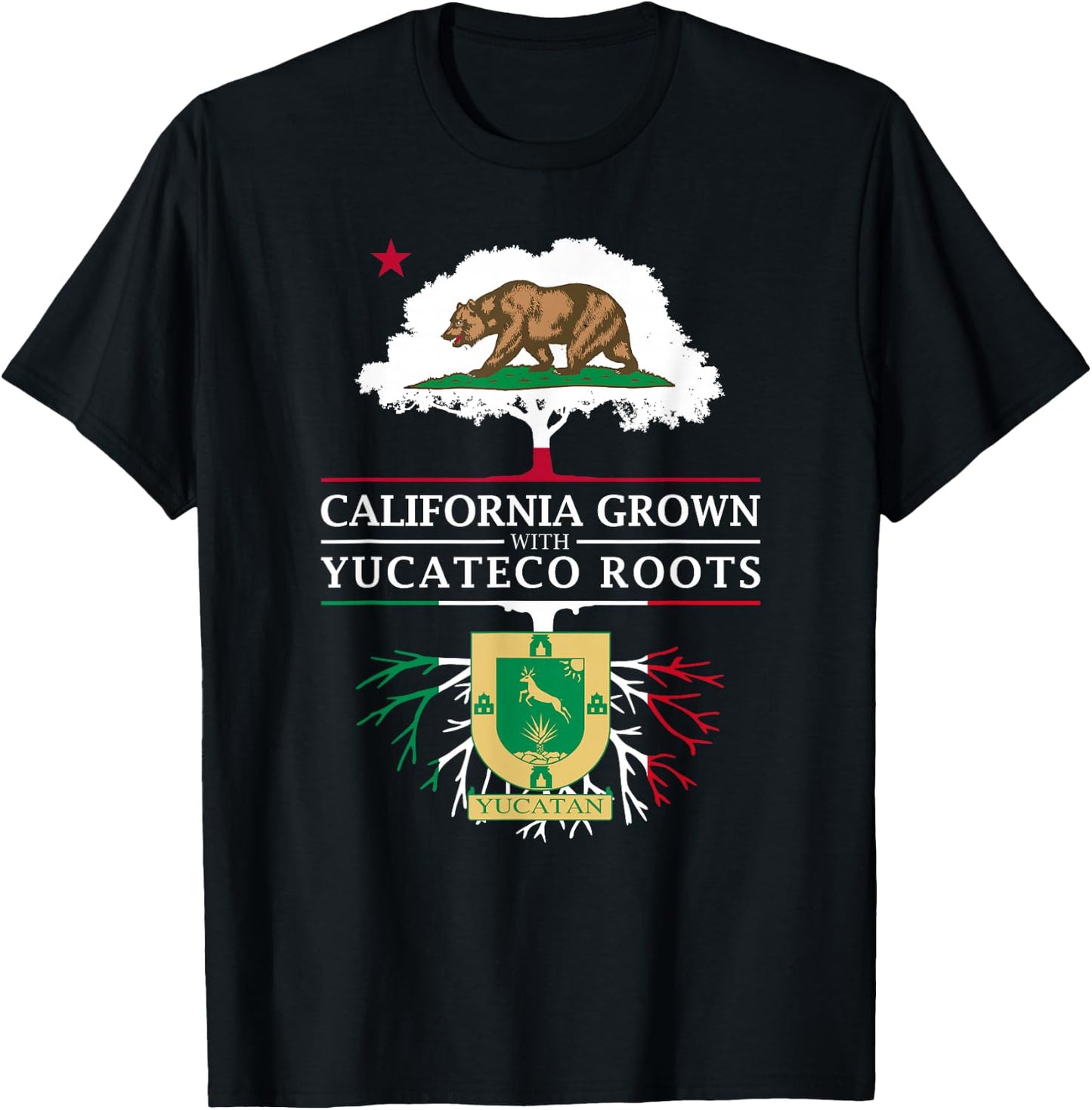 California Grown with Yucateco Roots - Yucatan T-Shirt - T-Shirt | Black