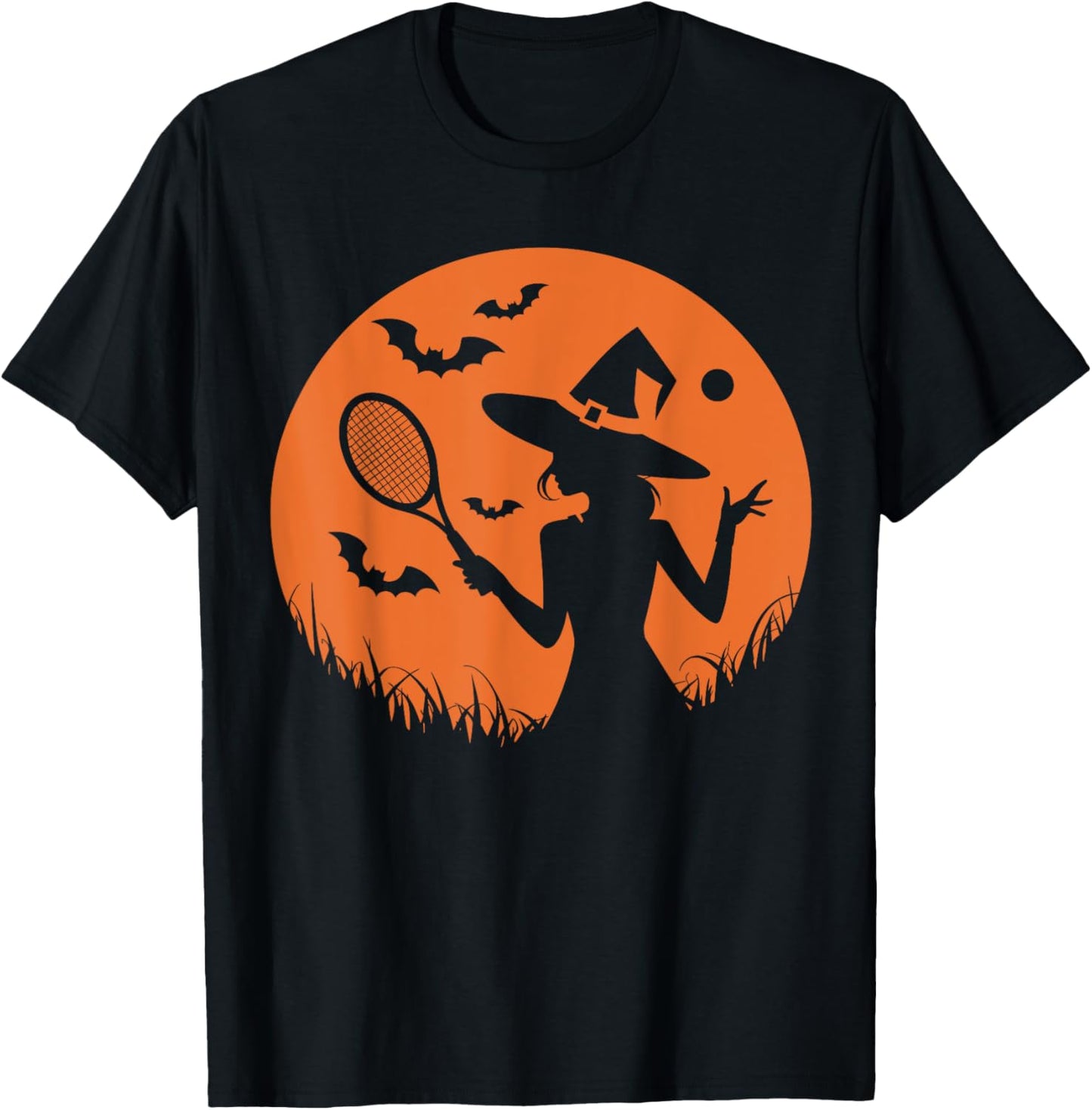 Tennis Halloween Witch Costume For Tennis Players Coaches T-Shirt - T-Shirt | Black