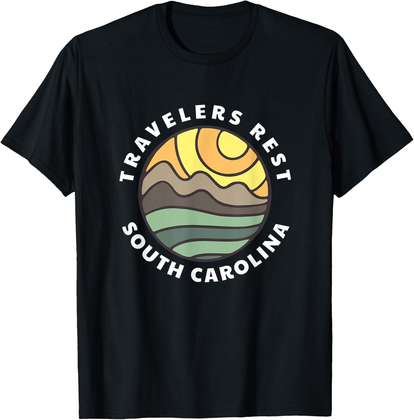 Travelers Rest South Carolina SC Mountain Vacation Souvenir T-Shirt - T-Shirt | Black