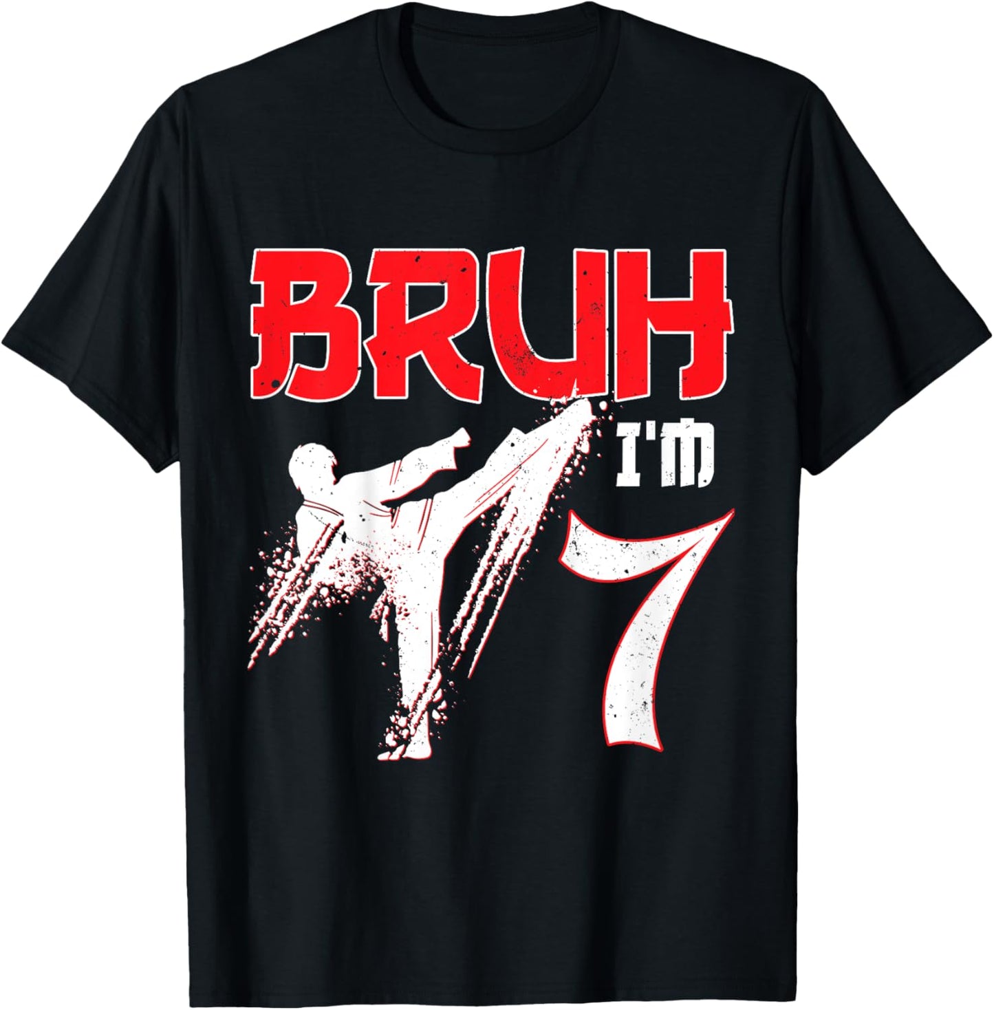 Kids Karate Taekwondo 7 Years Old Birthday Martial Arts For Boys T-Shirt - T-Shirt | Black