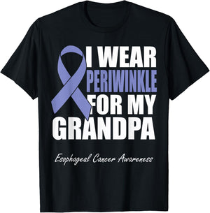 I Wear Periwinkle For My Grandpa Esophageal Cancer Awareness T-Shirt - T-Shirt | Black