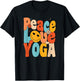 Peace Love Yoga | Retro Yoga Moms | Yoga Grandma T-Shirt - T-Shirt | Black