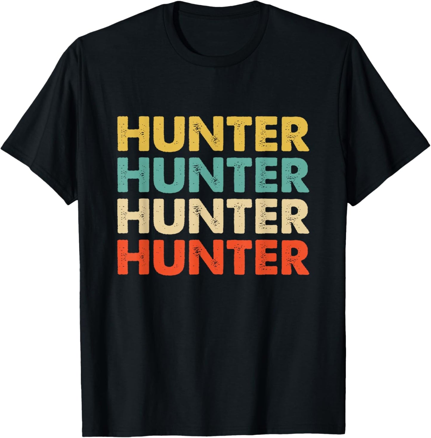 Hunter Name Shirts & Gifts Hunter Name -Adults Multicolor Small T-Shirt - T-Shirt | Black