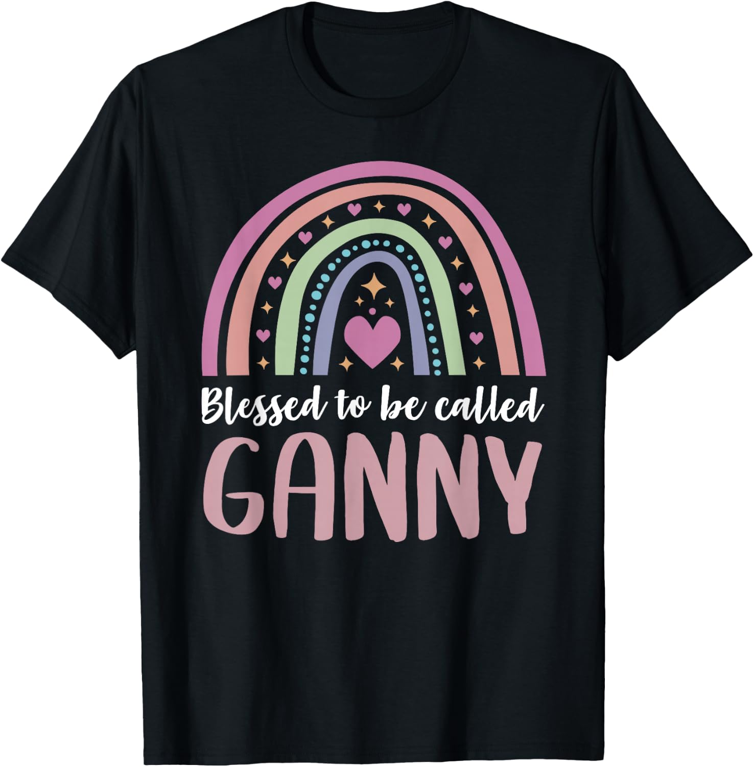 Ganny Shirt for Grandma Women Mothers Day Blessed Ganny T-Shirt - T-Shirt | Black