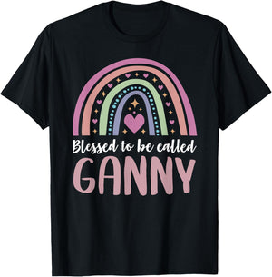 Ganny Shirt for Grandma Women Mothers Day Blessed Ganny T-Shirt - T-Shirt | Black