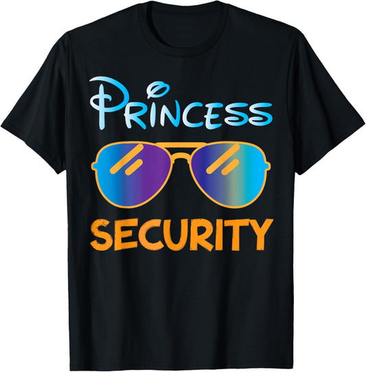 Princess Security Funny Birthday Halloween Party design T-Shirt - T-Shirt | Black