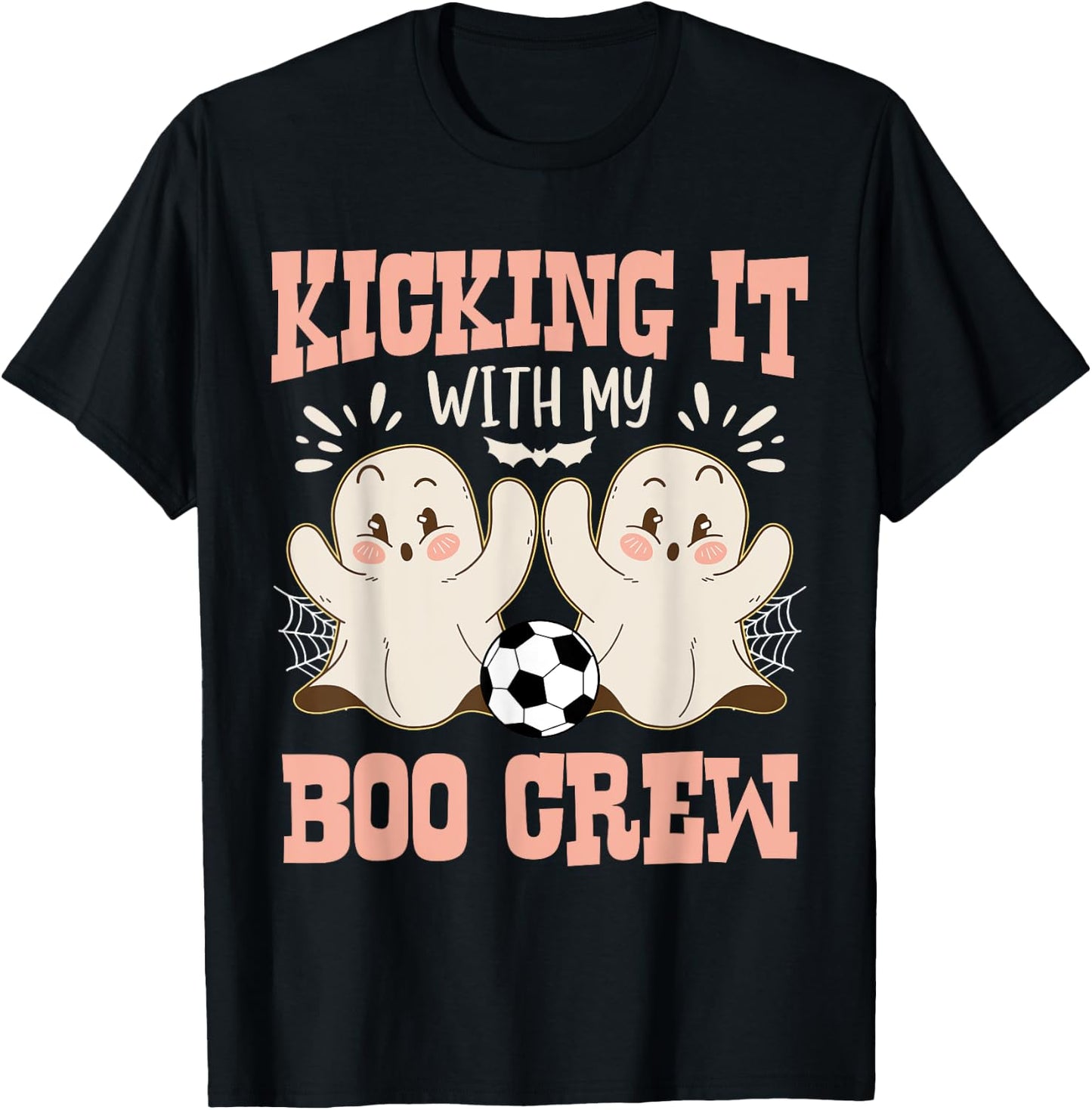 Spooky Halloween Soccer Kicking It With My Boo Crew T-Shirt - T-Shirt | Black