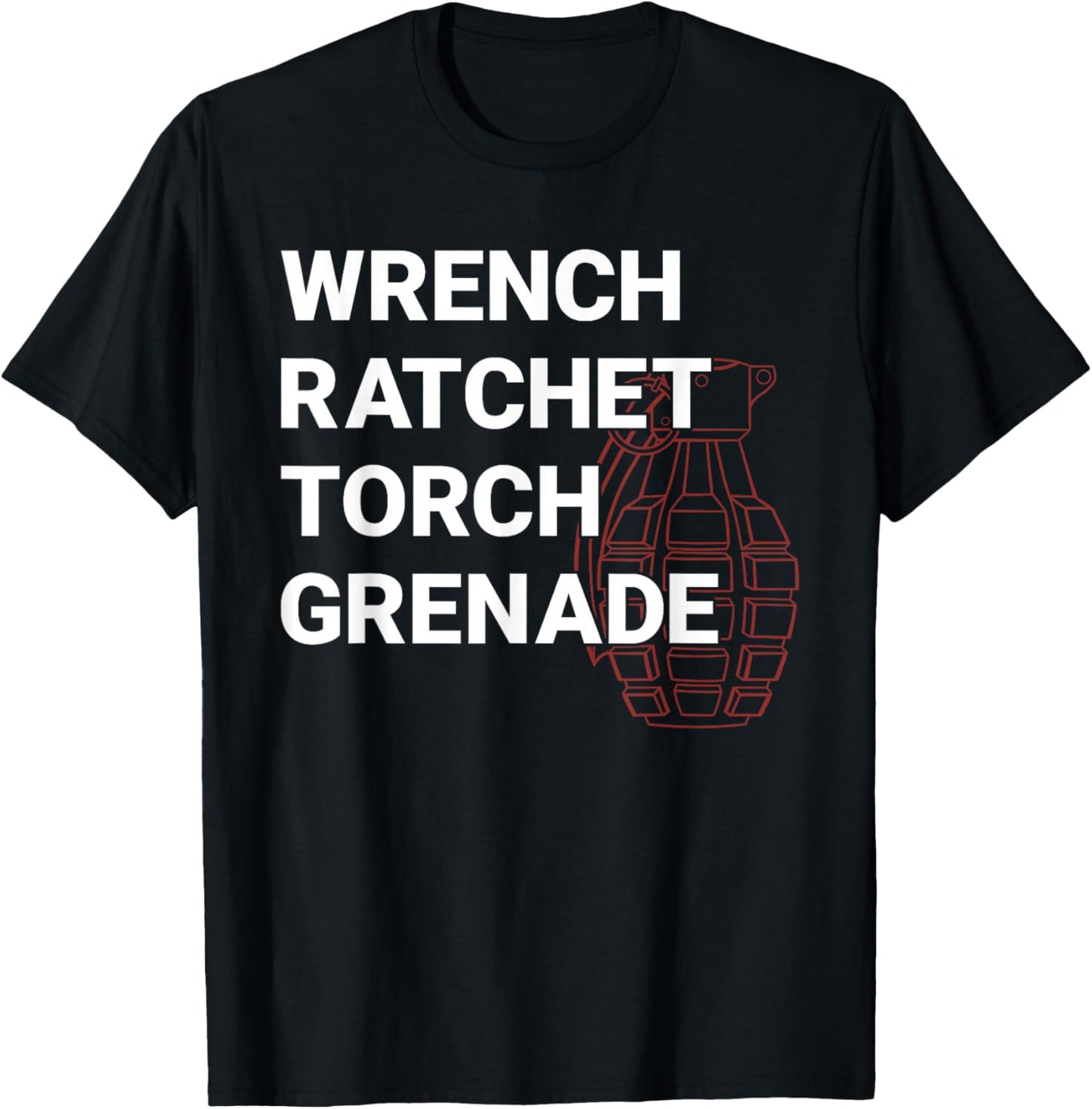 Wrench Ratchet Torch Grenade Equipment Tools T-Shirt - T-Shirt | Black