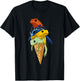 Funny tree climbing frogs, ice cream in a waffle T-Shirt - T-Shirt | Black