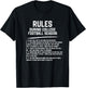 Funny Rules for College Football Season Sarcastic Sports Fan T-Shirt - T-Shirt | Black