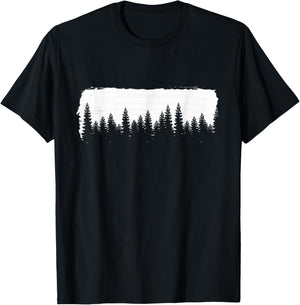 Tree Shirt, Organic Cotton Forest, Screen Funny T-Shirt - T-Shirt | Black