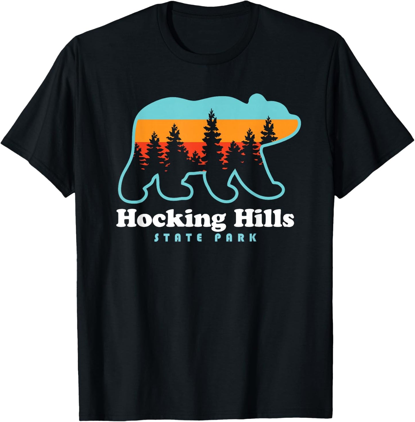 Hocking Hills State Park Bear Hocking Hills Camping T-Shirt - T-Shirt | Black